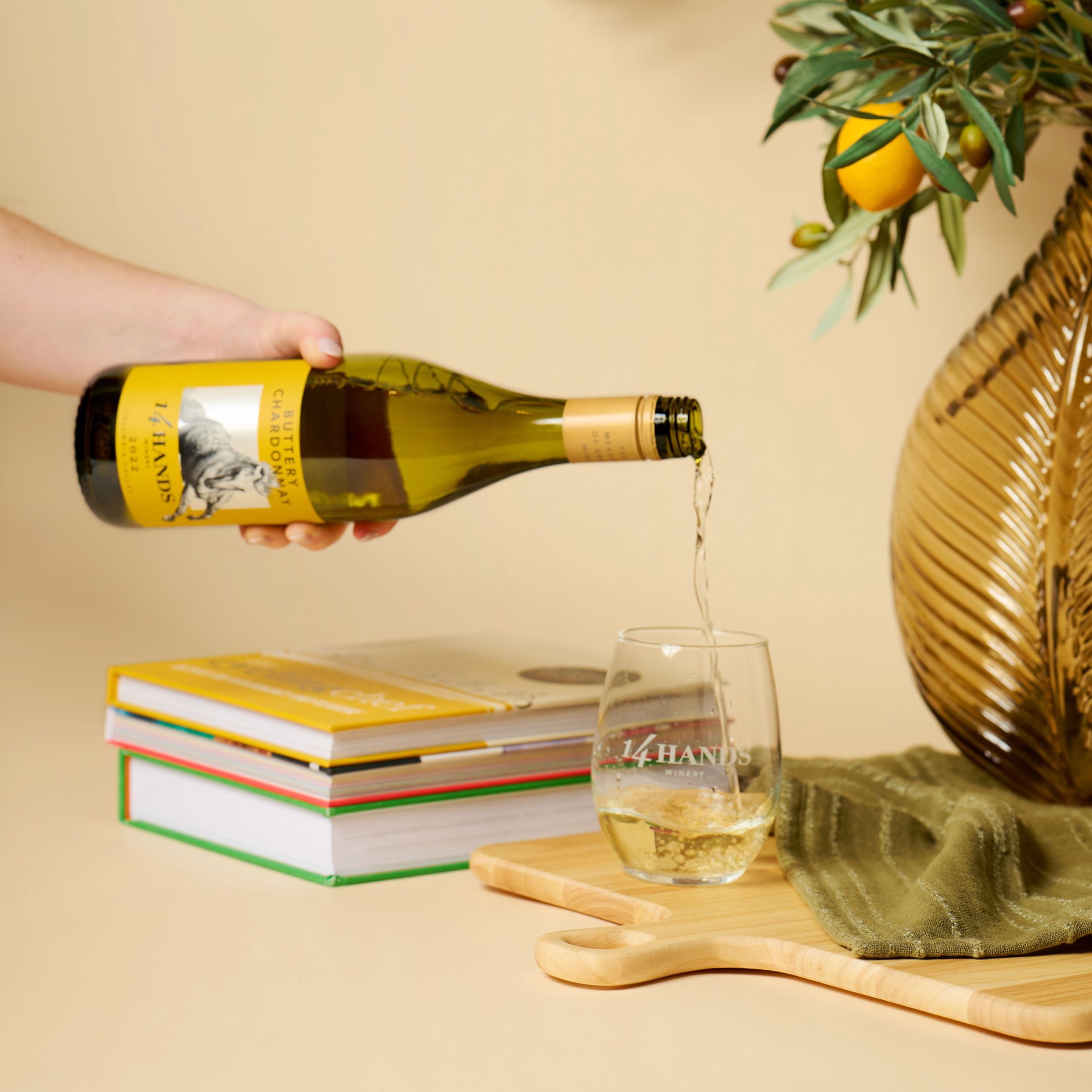 slide 2 of 3, 14 Hands Buttery Chardonnay, White Wine, 750 mL Bottle, 750 ml