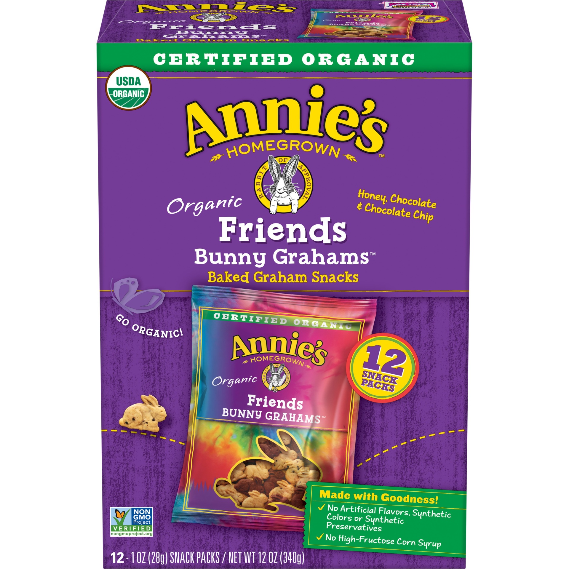 slide 1 of 1, Annie's Friends Bunny Grahams Baked Snacks, 12 oz