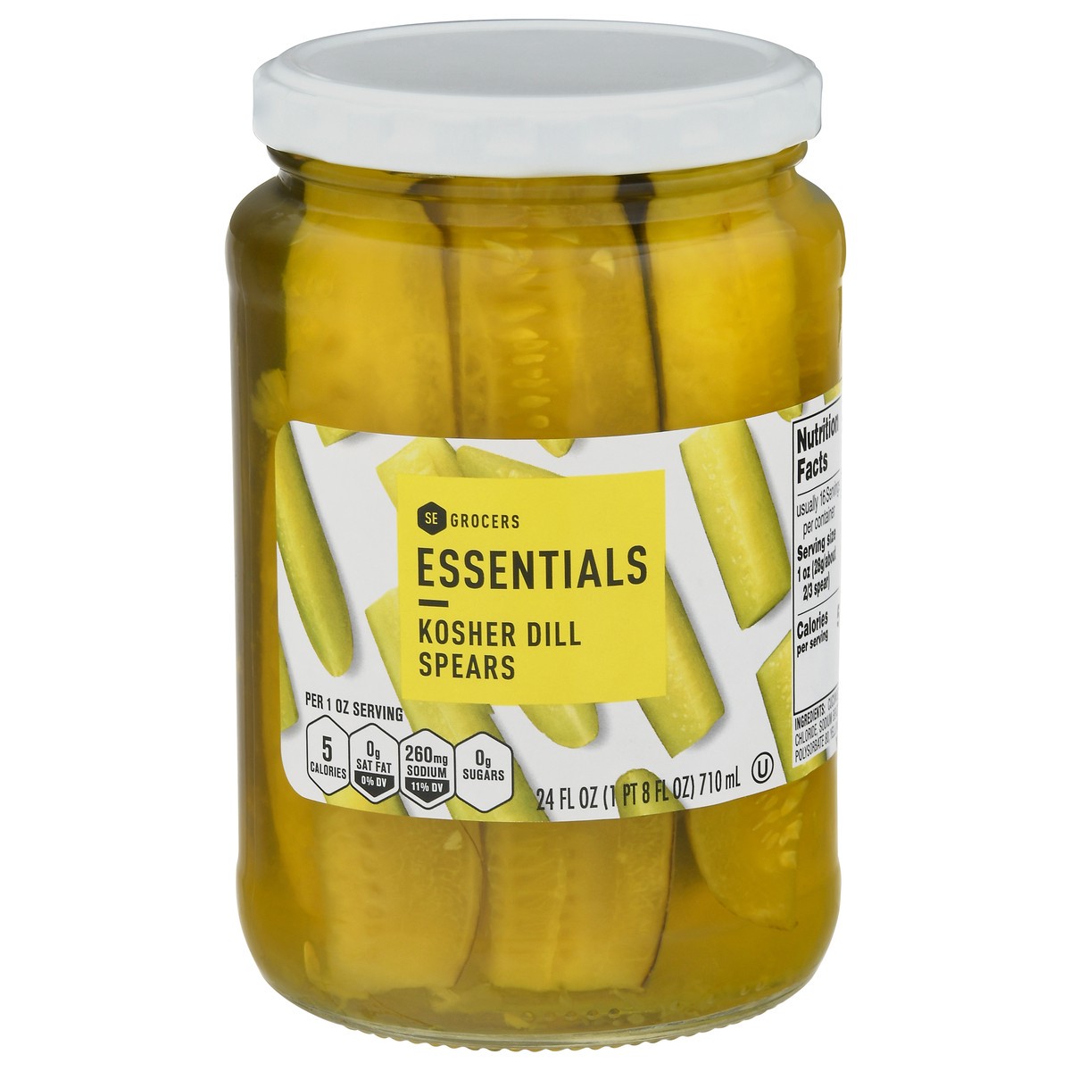 slide 1 of 12, Essentials Kosher Dill Spears, 24 oz