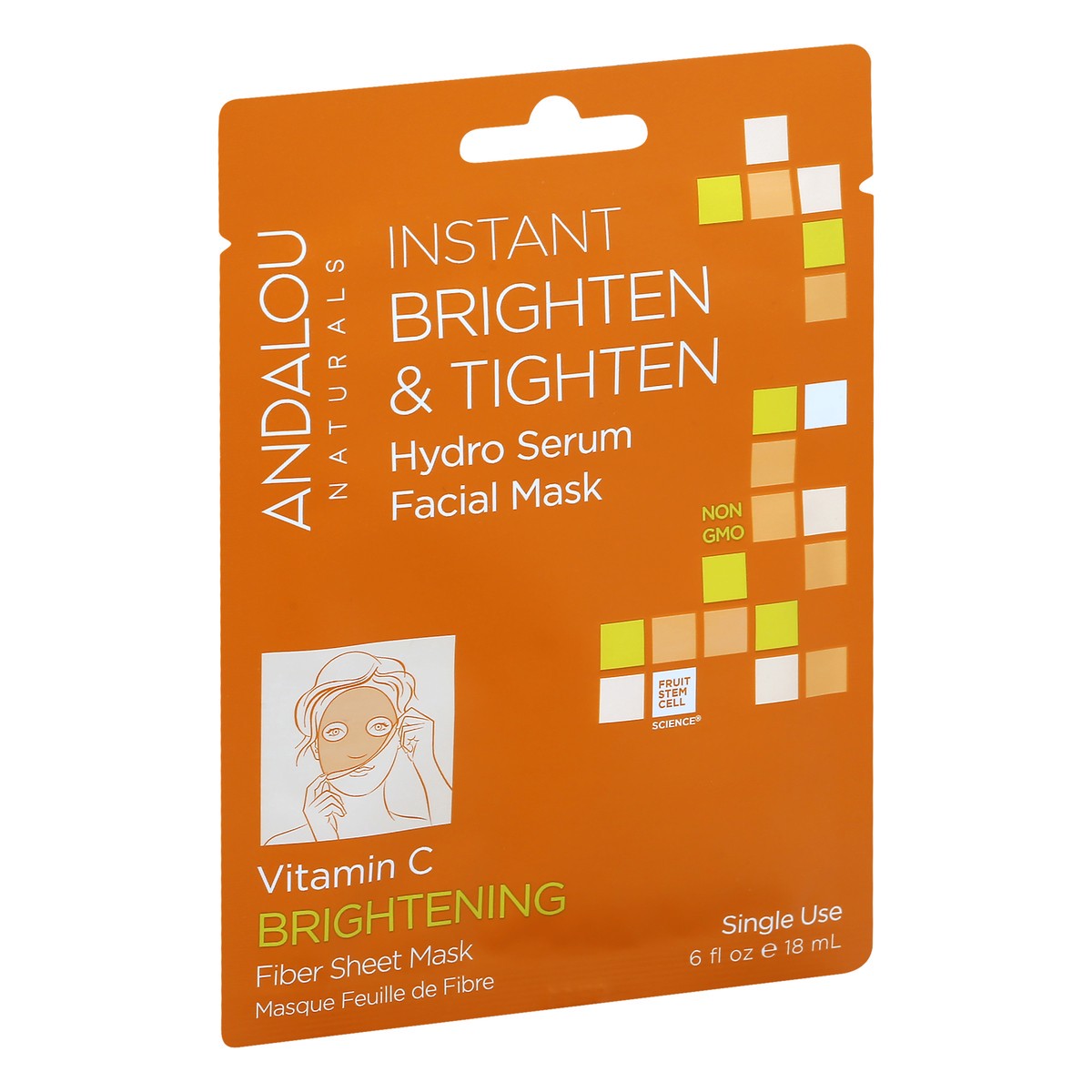 slide 9 of 9, Andalou Naturals Instant Brighten And Tighten Hydro Serum Facial Mask, 0.6 fl oz