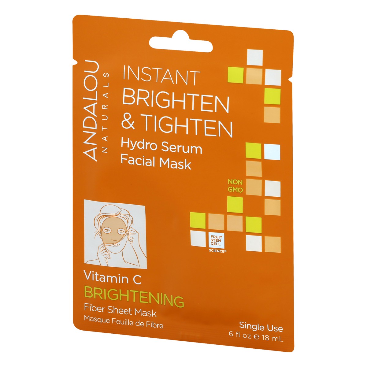 slide 5 of 9, Andalou Naturals Instant Brighten And Tighten Hydro Serum Facial Mask, 0.6 fl oz