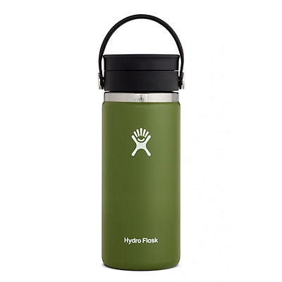 slide 1 of 1, Hydro Flask Wide Mouth Coffee with Flex Sip Lid, Olive, 16 oz