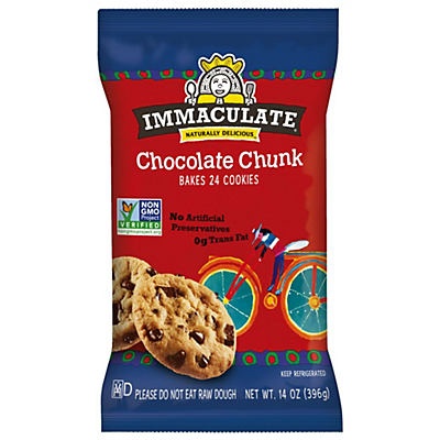 slide 1 of 1, Immaculate Baking Company All Natural Chocolate Chunk Cookie Dough, 24 ct; 14 oz