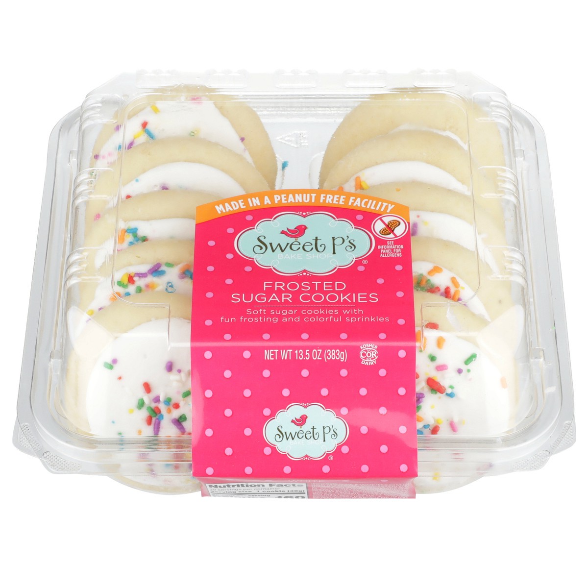 slide 1 of 9, Sweet P's Frosted White Sugar Cookies, 13.5 oz