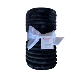 Everyday Living Ribbed Microplush Throw Blanket - Black
