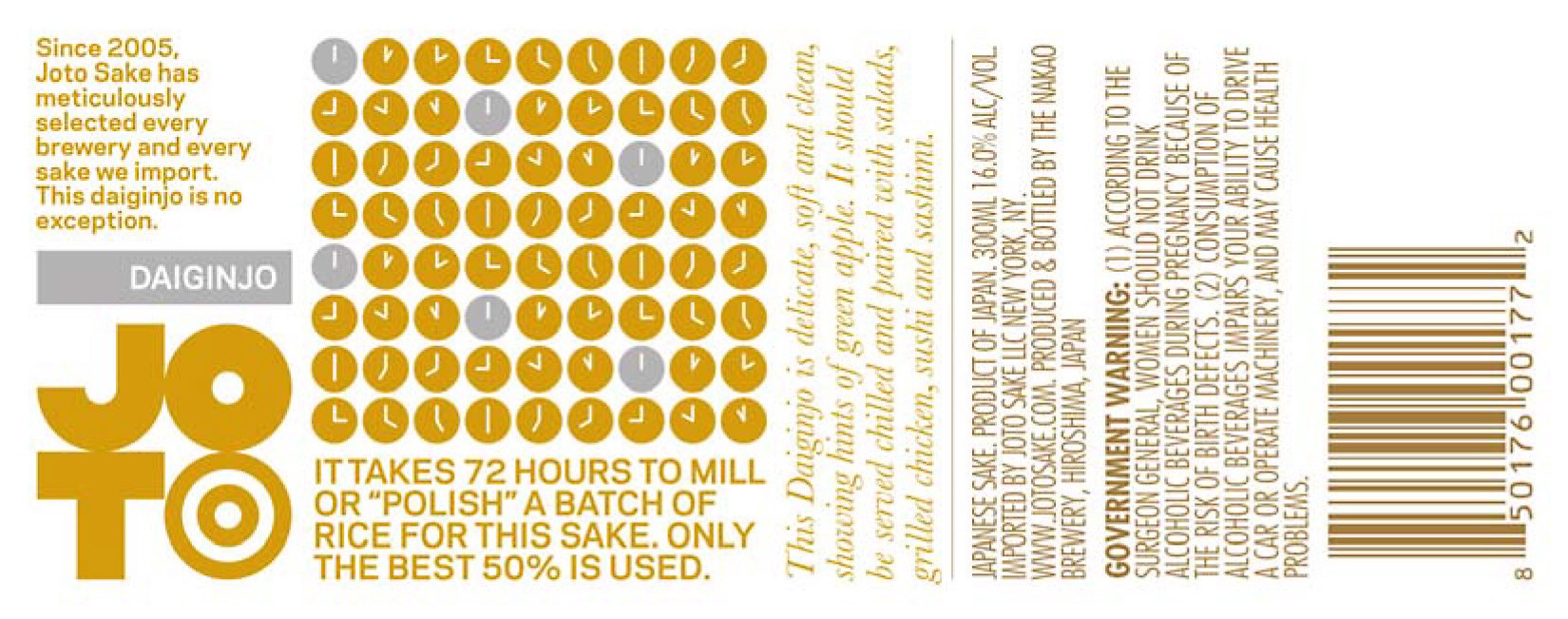 slide 6 of 6, Joto Sake - Daiginjo, 300 ml (300x12), 300 ml