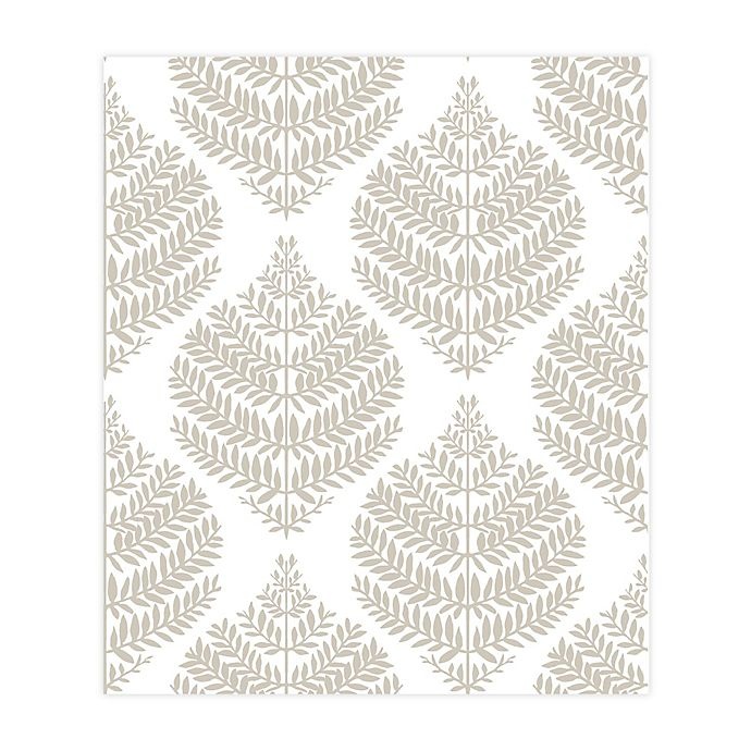 slide 1 of 8, RoomMates Hygge Fern Damask Peel & Stick Wallpaper - Taupe, 1 ct