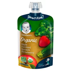 Gerber 2nd Foods Organic Apples Zucchini Spinach Strawberries Pouch