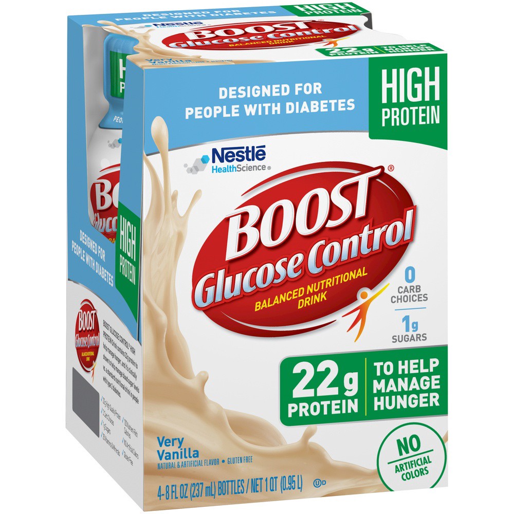 slide 3 of 9, Boost Glucose Control Very Vanilla Nutritional Drink, 4 ct; 8 fl oz