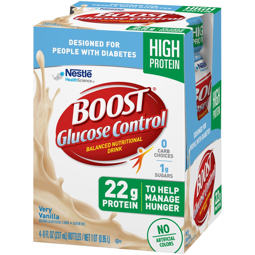 slide 4 of 9, Boost Glucose Control Very Vanilla Nutritional Drink, 4 ct; 8 fl oz