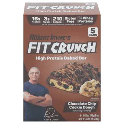 FitCrunch Baked Chocolate Chip Cookie Dough Protein Bars, 5 - 1.62 oz Wrappers