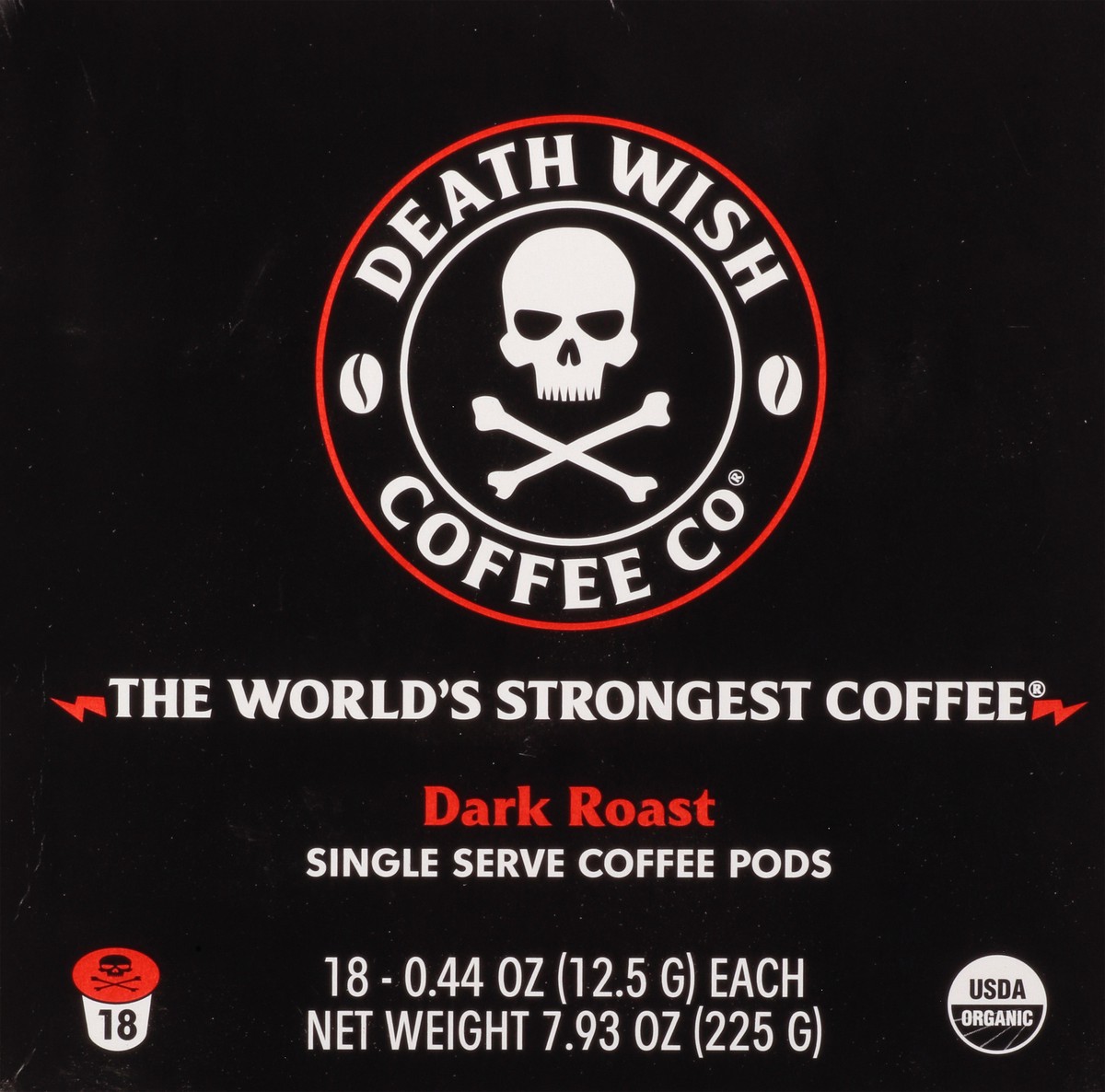 slide 7 of 9, Death Wish Coffee Co. Single Serve Pods Dark Roast Coffee - 18 ct, 18 ct
