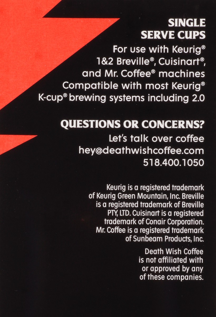 Death Wish Coffee Co Coffee, Medium Roast, Single Serve Pods - 18 pack, 0.44 oz pods