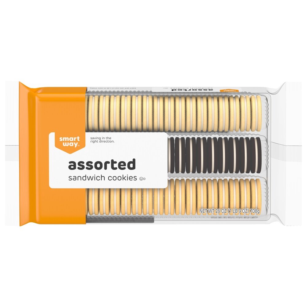 slide 1 of 2, Smart Way Assorted Sandwich Cookies, 25 oz
