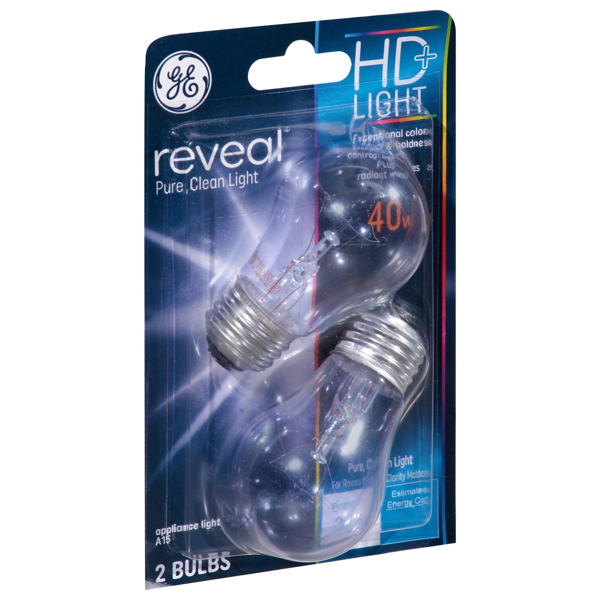 slide 2 of 12, GE Reveal 40 Watts HD+ Light Bulbs 2 ea, 2 ct