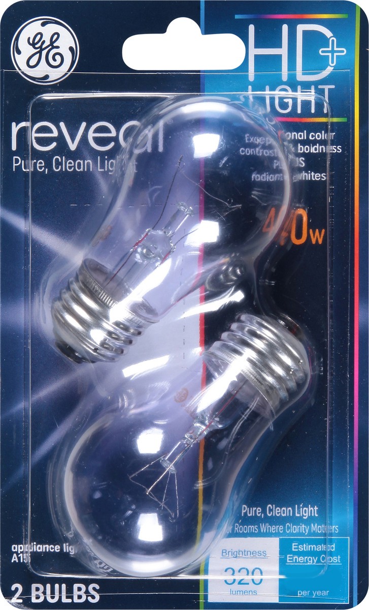 slide 4 of 12, GE Reveal 40 Watts HD+ Light Bulbs 2 ea, 2 ct