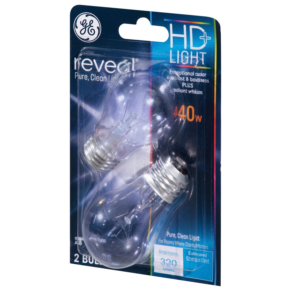 slide 8 of 12, GE Reveal 40 Watts HD+ Light Bulbs 2 ea, 2 ct