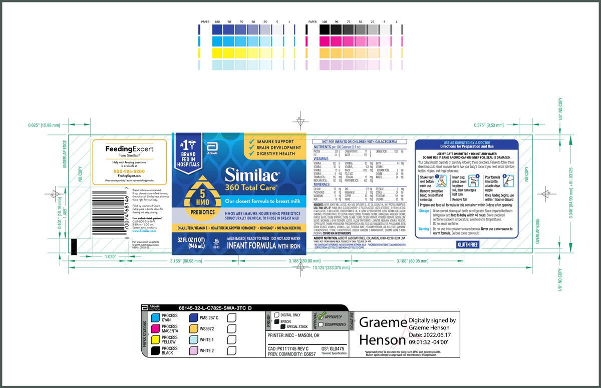 slide 2 of 9, Similac 360 Total Care Ready to Feed Milk-Based Infant Formula with Iron Baby 32 fl oz, 32 fl oz