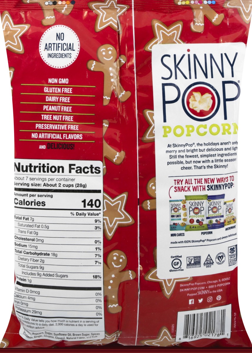 slide 7 of 13, SkinnyPop Gingerbread Cookie Popcorn 7.4 oz, 7.4 oz