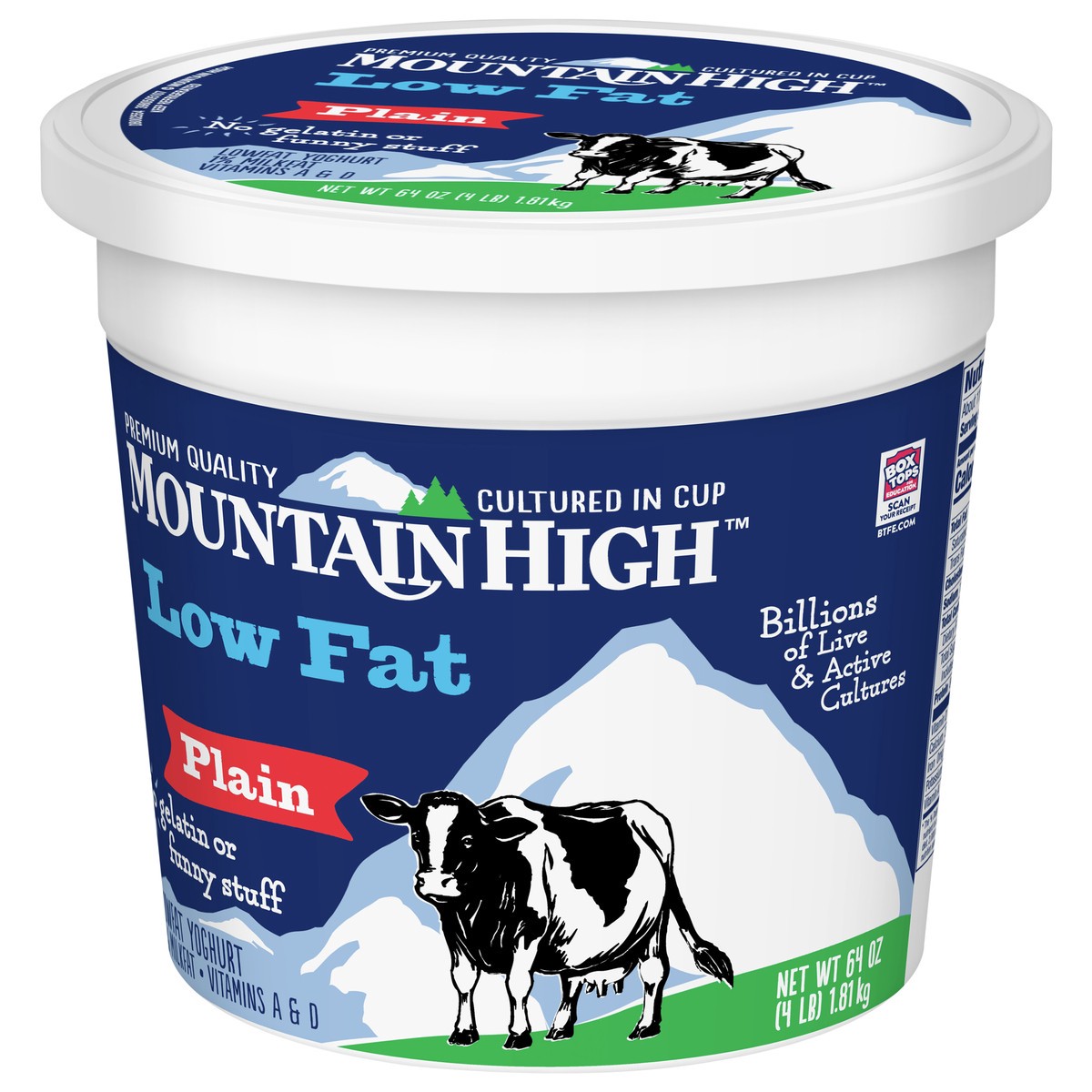 slide 5 of 9, Mountain High, Low Fat Yogurt, Plain, Gluten Free Snacks, 64 OZ Yogurt Container, 64 oz