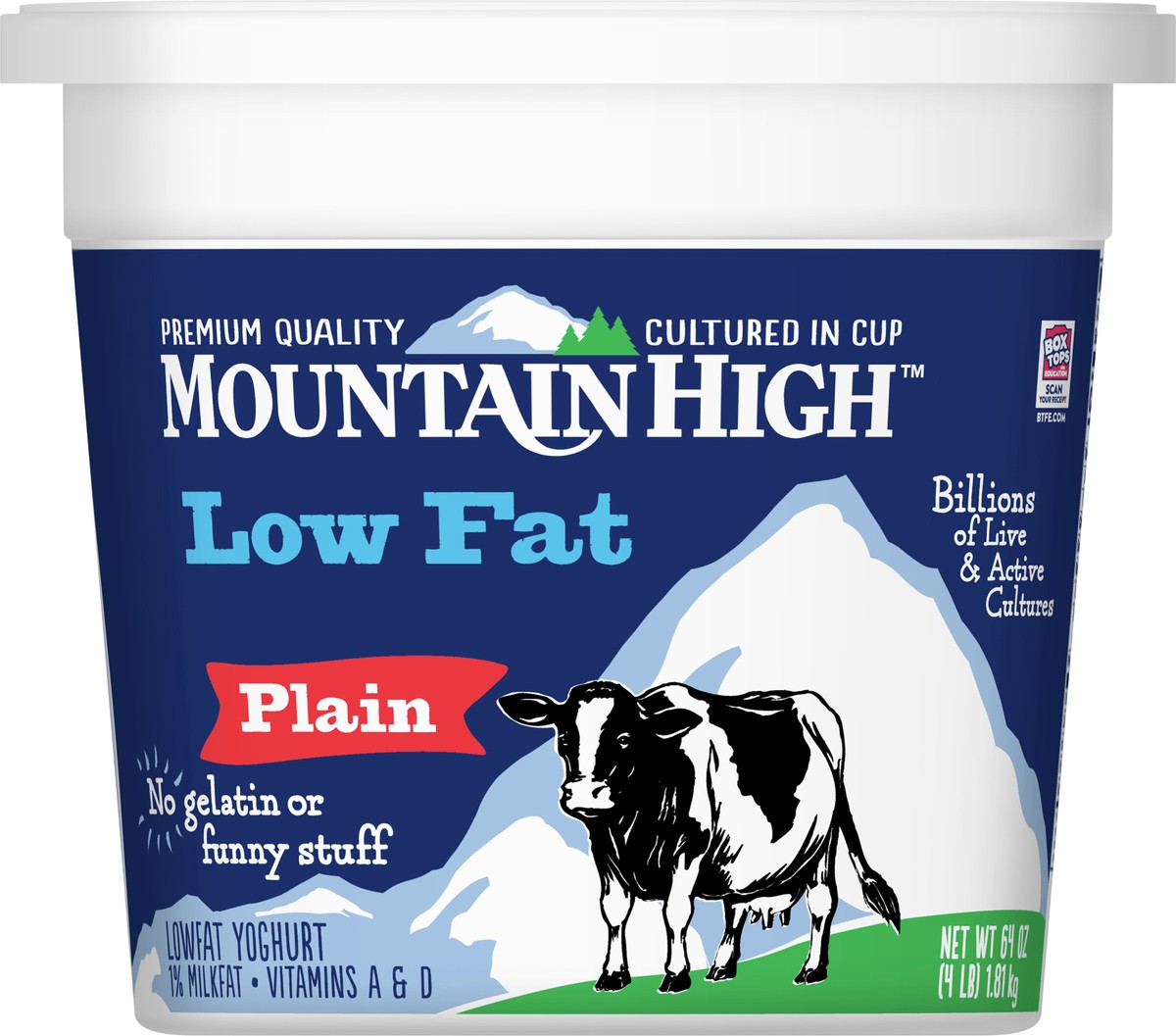 slide 4 of 9, Mountain High, Low Fat Yogurt, Plain, Gluten Free Snacks, 64 OZ Yogurt Container, 64 oz