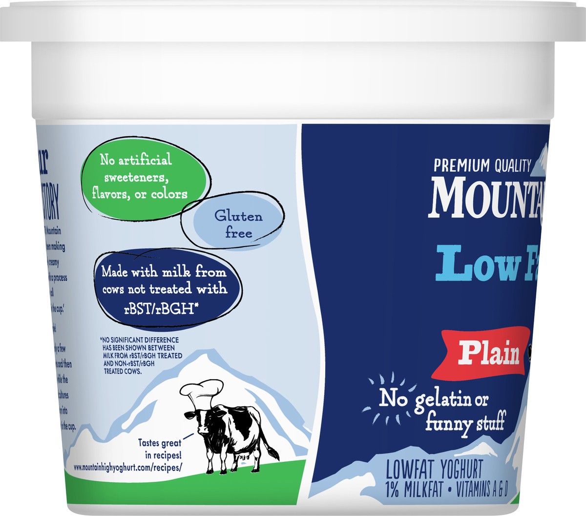 slide 2 of 9, Mountain High, Low Fat Yogurt, Plain, Gluten Free Snacks, 64 OZ Yogurt Container, 64 oz