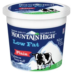 Mountain High, Low Fat Yogurt, Plain, Gluten Free Snacks, 64 OZ Yogurt Container