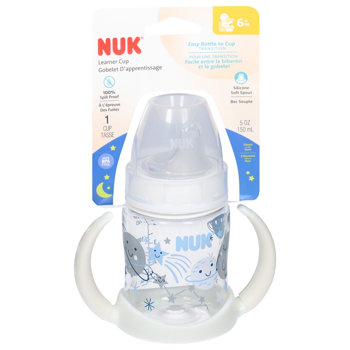 slide 3 of 9, Nuk Girl Glow In The Dark Learner Cup, 1 ct