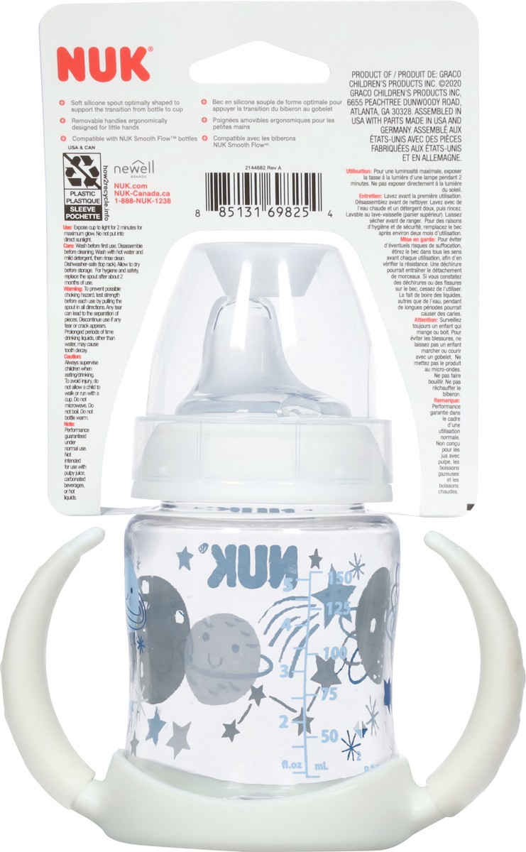 slide 8 of 9, Nuk Girl Glow In The Dark Learner Cup, 1 ct