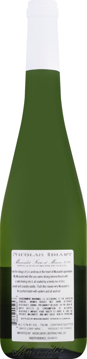 slide 5 of 8, Nicolas Idiart White Loire Wine 750 ml, 750 ml