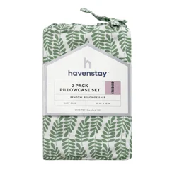 Havenstay Pillowcases, Standard, Green Fern