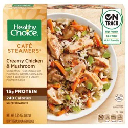 Healthy Choice Café Steamers Creamy Chicken and Mushroom, Frozen Meal, 9.25 oz. Bowl