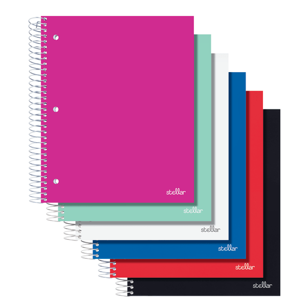 slide 1 of 10, Office Depot Brand Stellar Poly Notebook, 8 1/2'' X 11'', 5 Subject, College Ruled, Assorted Colors (No Color Choice), 200 Sheets, 200 ct