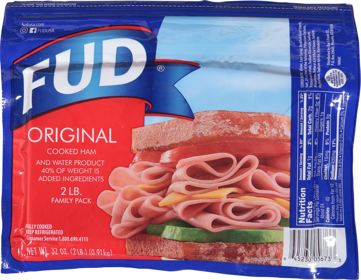slide 11 of 12, FUD Original Cooked Ham 32 oz, 32 oz