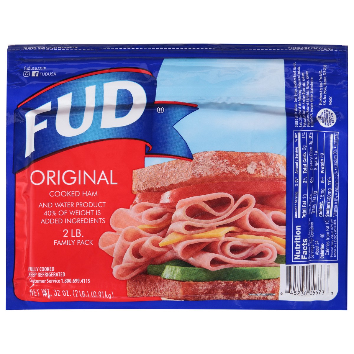 slide 1 of 12, FUD Original Cooked Ham 32 oz, 32 oz