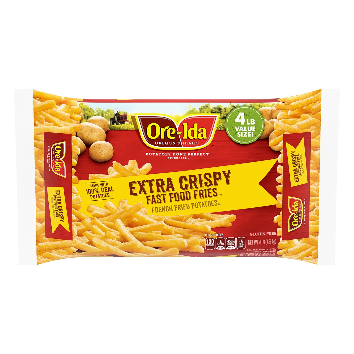 slide 13 of 14, Ore-Ida Extra Crispy Fast Food French Fries French Fried Frozen Potatoes Value Size, 4 lb Bag, 4 lb