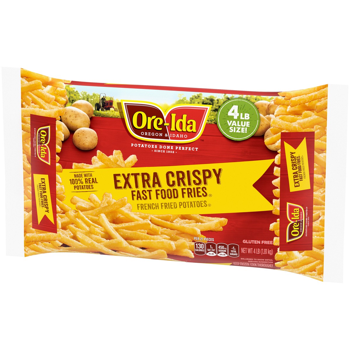 slide 7 of 14, Ore-Ida Extra Crispy Fast Food French Fries French Fried Frozen Potatoes Value Size, 4 lb Bag, 4 lb