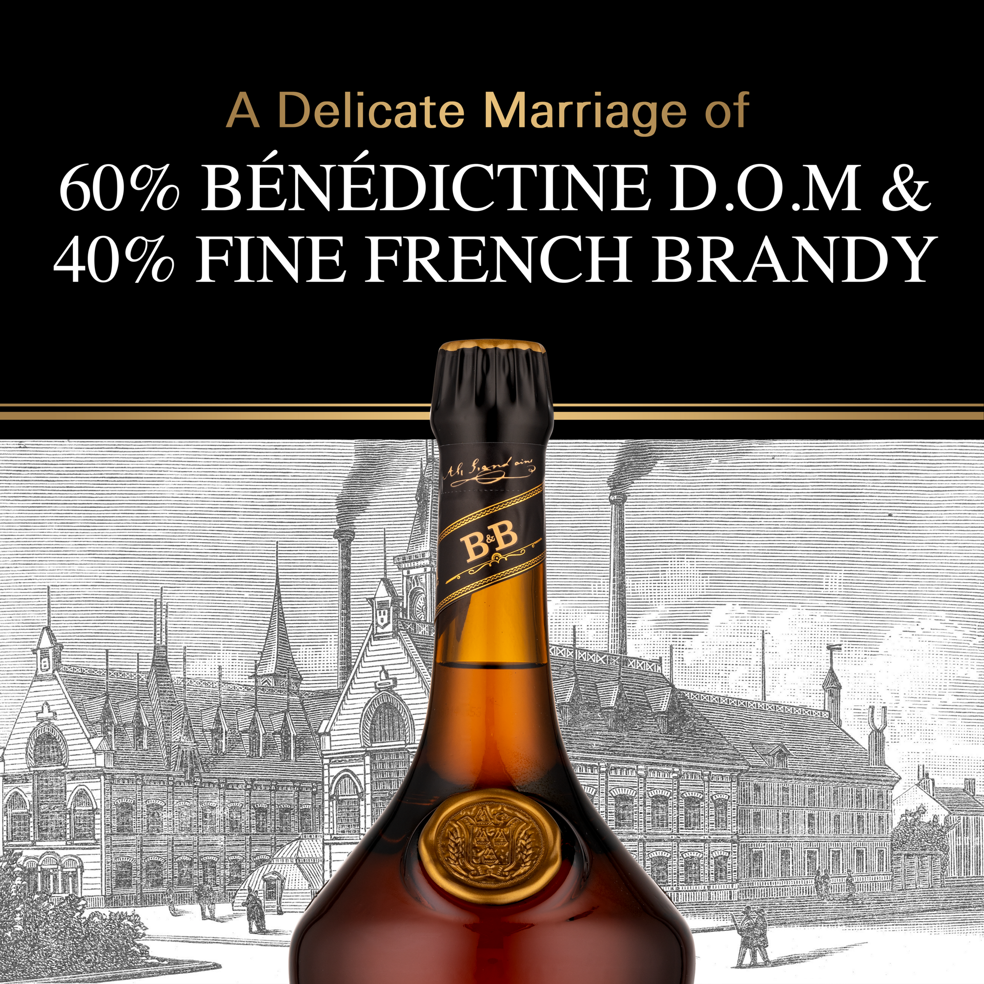 slide 2 of 5, Bénédictine B&B Liqueur By Benedictine 40% 75Cl/750Ml, 750 ml