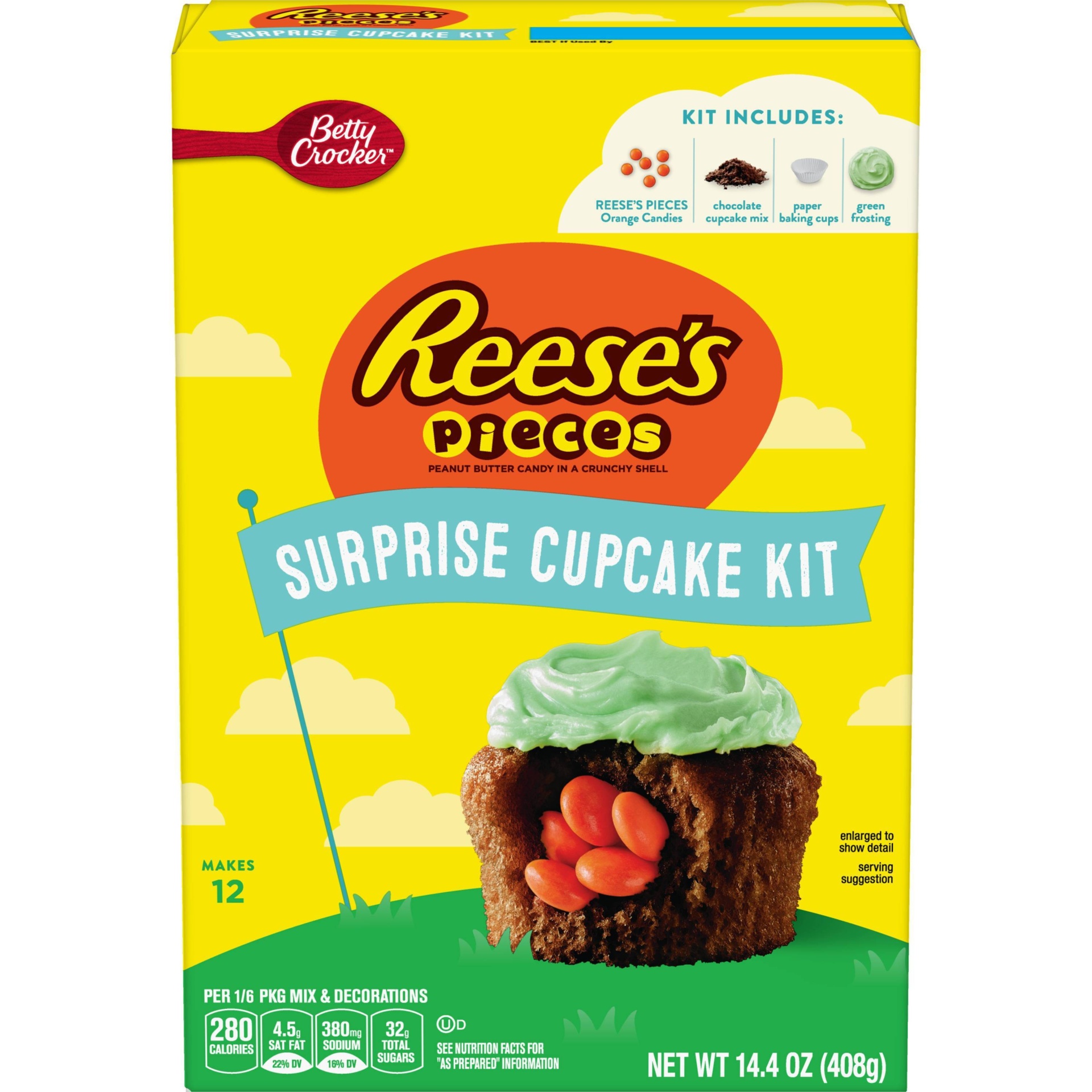 slide 1 of 1, Betty Crocker Reese's Pieces Surprise Cupcake Kit, 14.4 oz