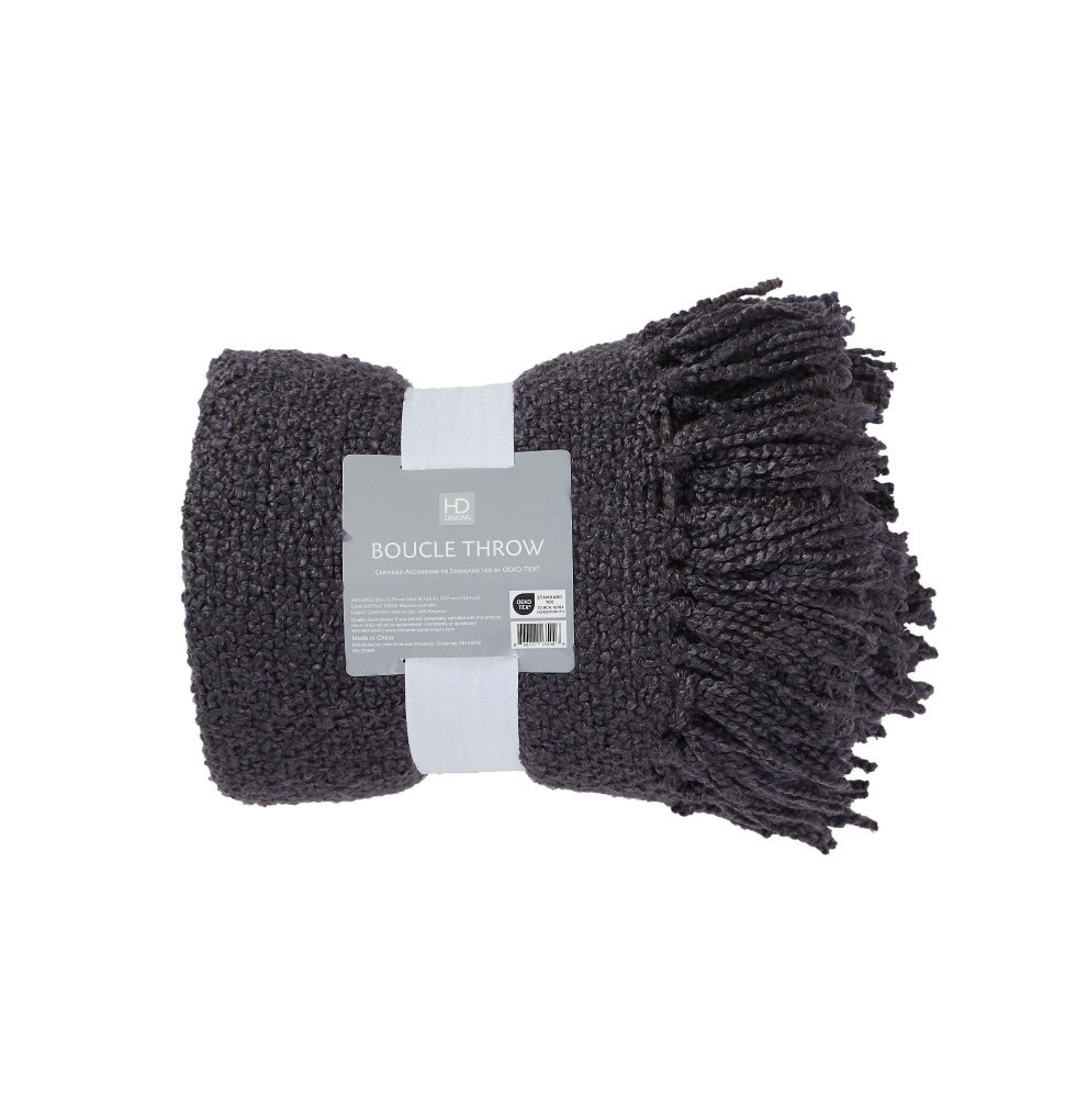 slide 1 of 3, HD Designs® Boucle Throw Blanket - Blue, 1 ct