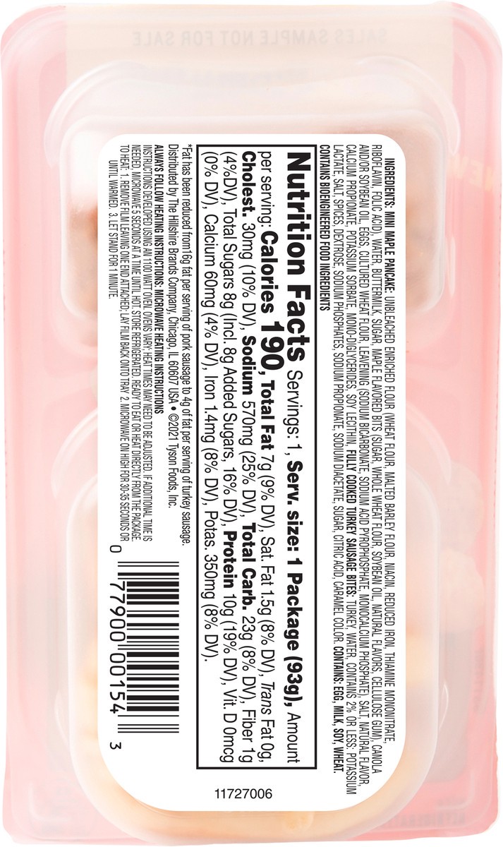 slide 5 of 12, Jimmy Dean Morning Combos Mini Maple Pancakes and Turkey Sausage Bites, 3.27 oz, 3.27 oz