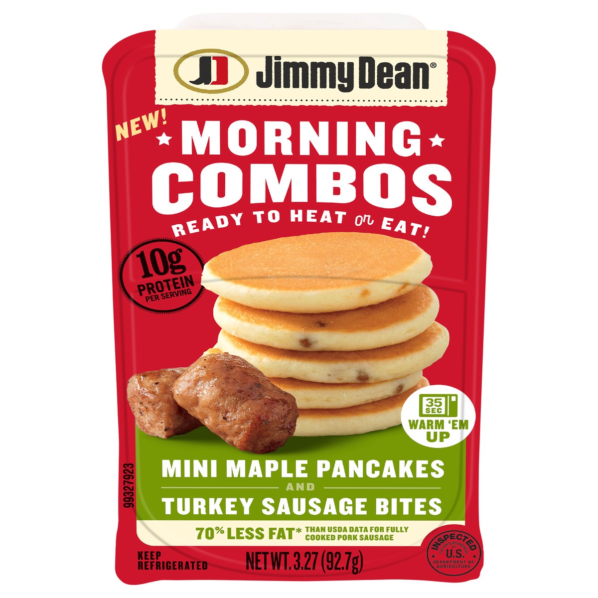 slide 10 of 12, Jimmy Dean Morning Combos Mini Maple Pancakes and Turkey Sausage Bites, 3.27 oz, 3.27 oz