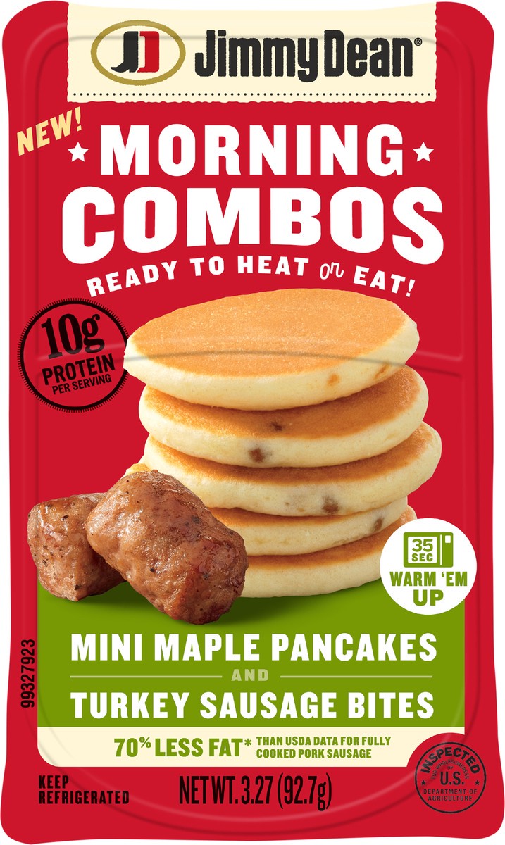 slide 9 of 12, Jimmy Dean Morning Combos Mini Maple Pancakes and Turkey Sausage Bites, 3.27 oz, 3.27 oz