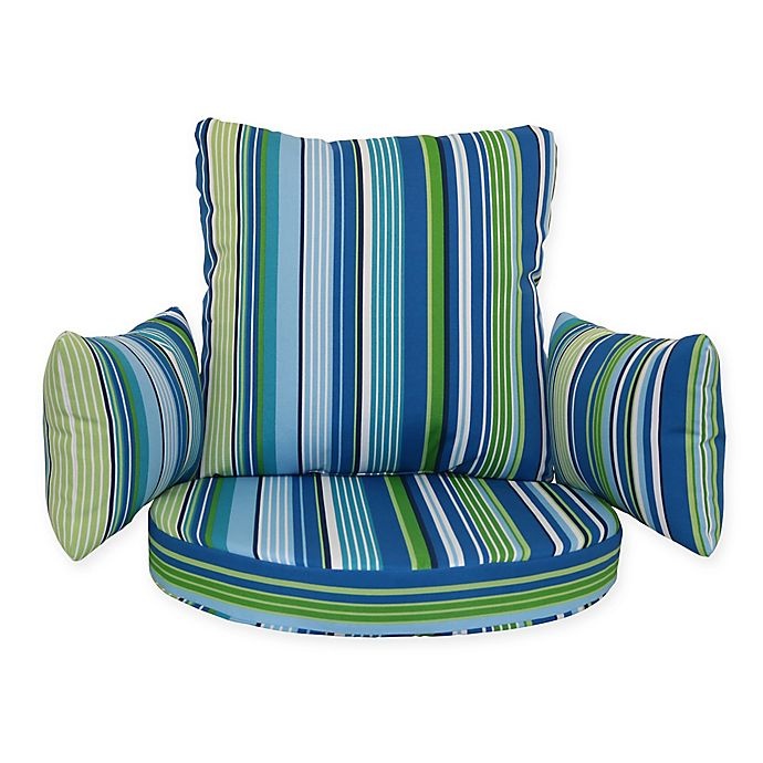 slide 1 of 1, Destination Summer Stripe Outdoor Egg Chair Cushion - Cool Tahoe, 1 ct