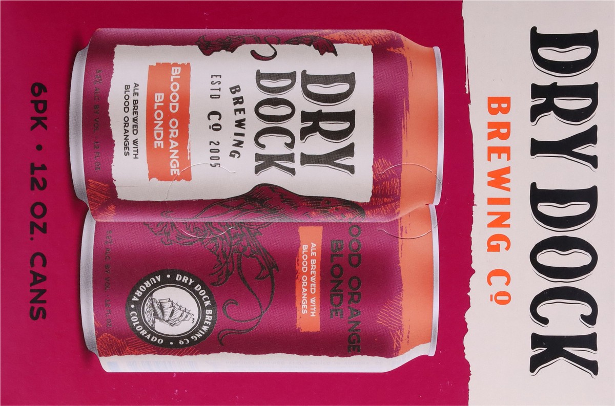 slide 5 of 10, Dry Dock Brewing Co Blonde Blood Orange Beer 6 - 12 oz Cans, 6 ct