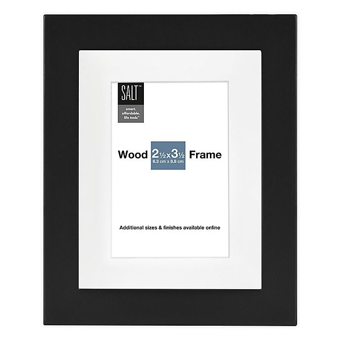 slide 1 of 2, SALT Matted Wood Picture Frame - Black, 2 in x 3 in