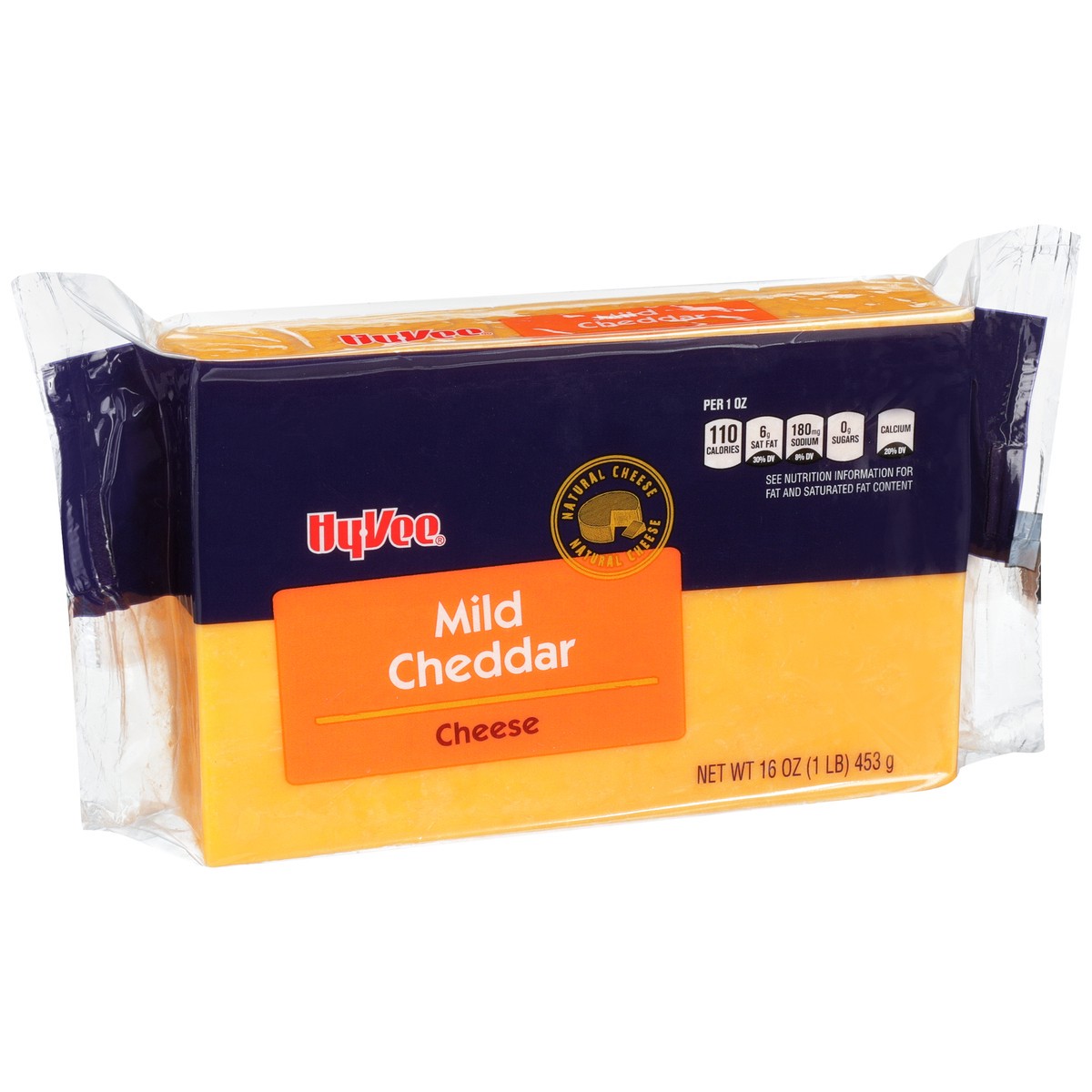 slide 7 of 8, Hy-vee Mild Cheddar Cheese, 16 oz