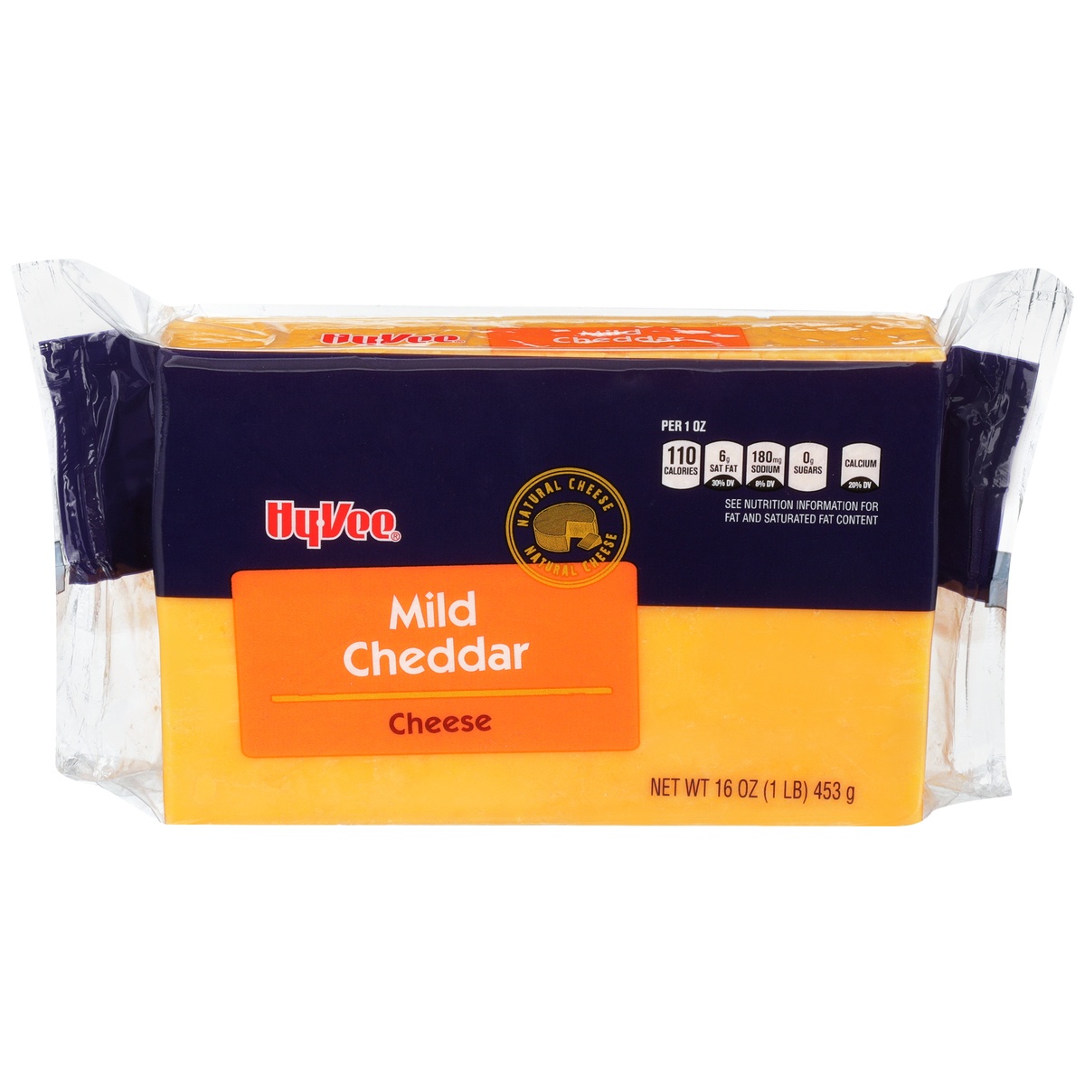 slide 1 of 8, Hy-vee Mild Cheddar Cheese, 16 oz