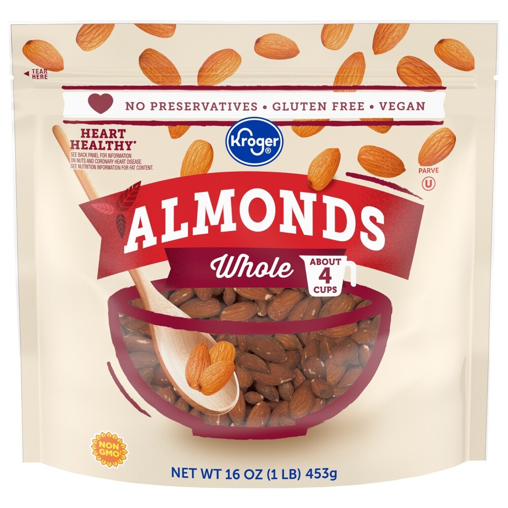 slide 1 of 2, Kroger Almonds, 16 oz