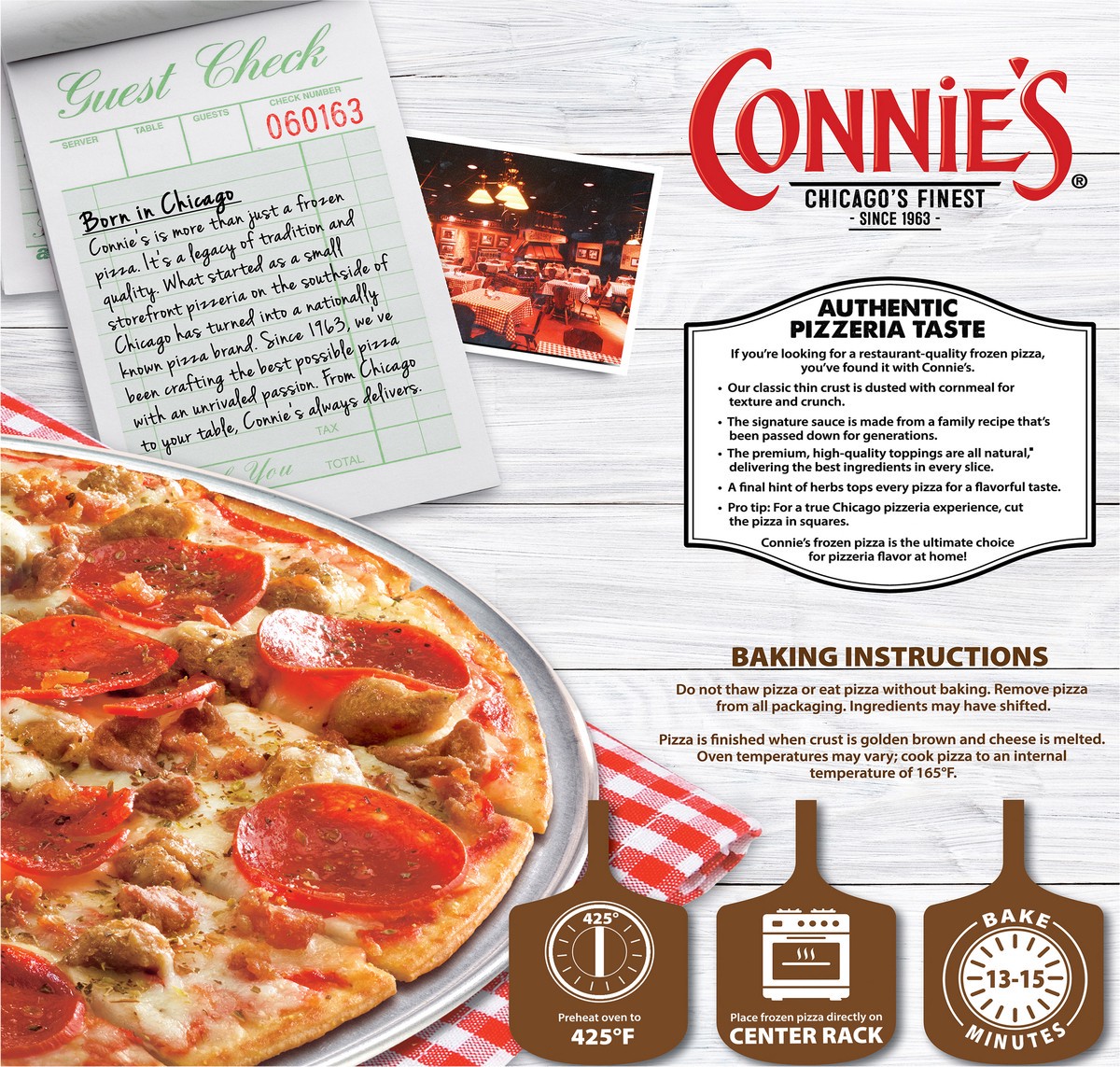 slide 13 of 14, Connie's Classic Thin Crust 4 Meat Pizza 22.65 oz, 22.65 oz